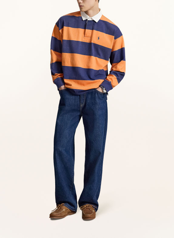 POLO RALPH LAUREN Rugby shirt DARK BLUE / ORANGE / WHITE