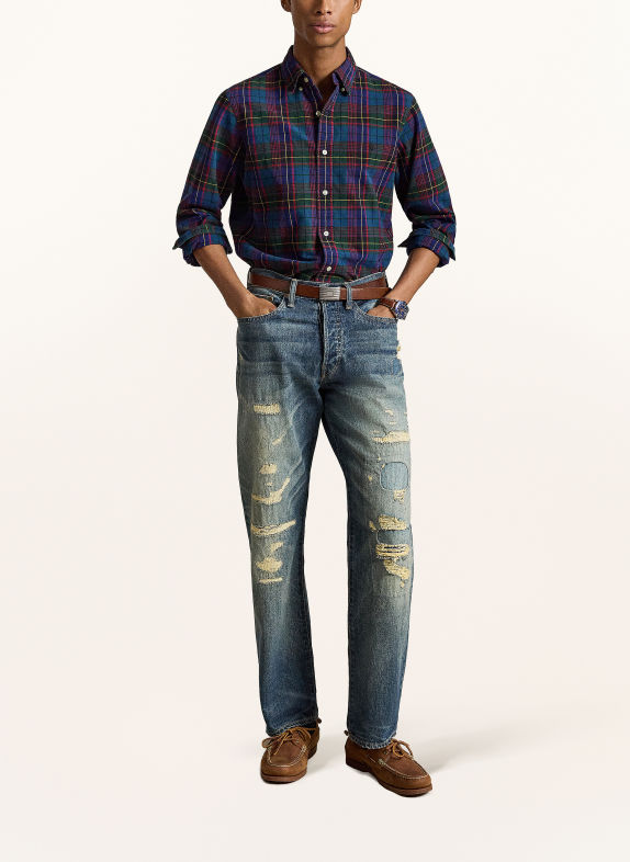 POLO RALPH LAUREN Chemise en flanelle Custom Fit GROEN / ROUGE / BLEU FONCÉ