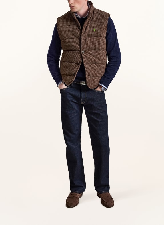 POLO RALPH LAUREN Quilted vest BROWN / DARK BROWN