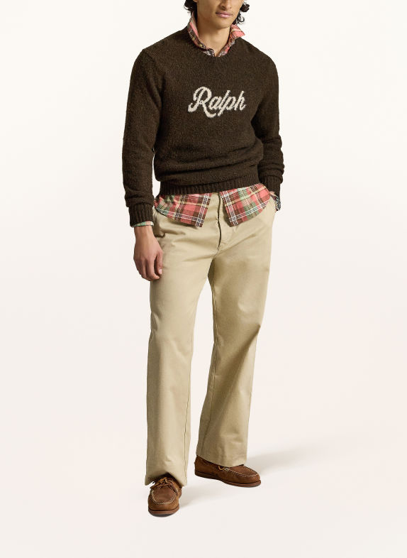 POLO RALPH LAUREN Pullover DUNKELBRAUN / ECRU