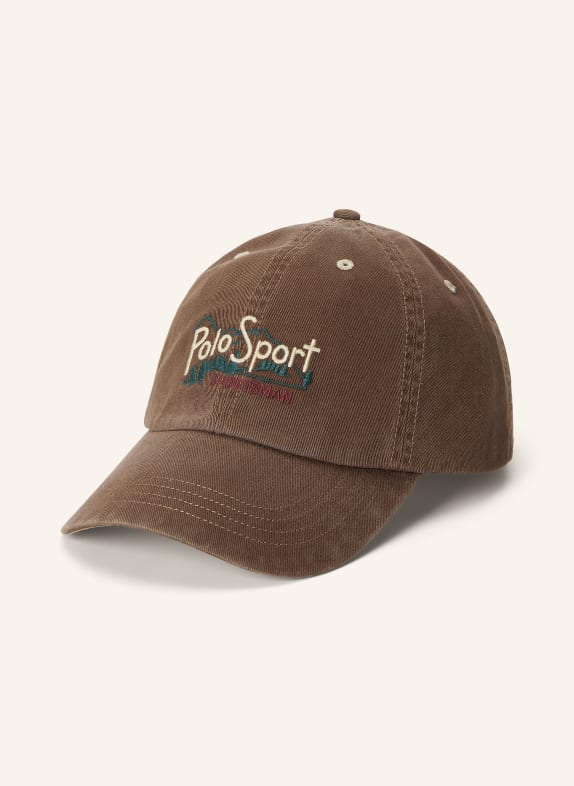 POLO RALPH LAUREN Cap DUNKELBRAUN / ECRU / DUNKELROT