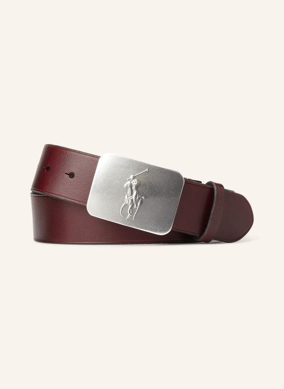 POLO RALPH LAUREN Pasek skórzany BRĄZOWY