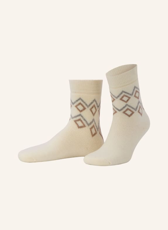 66°NORTH KALDI Sports socks CREAM / BROWN / GRAY