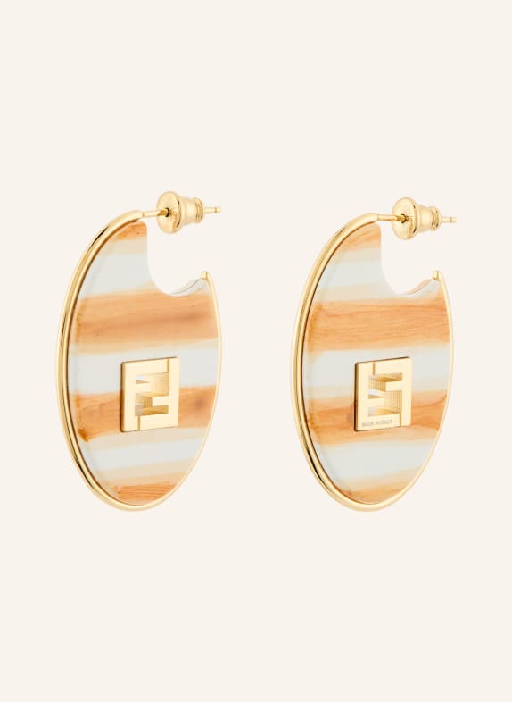 FENDI Ohrringe FOREVER FENDI GOLD / DUNKELORANGE / WEISS