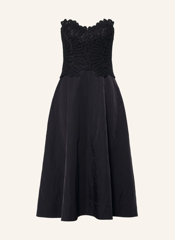 ba&sh PRAINA Off-the-shoulder dress in a Mix of Fabrics BLACK