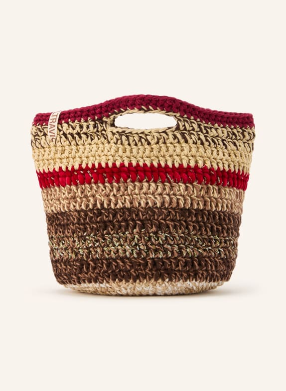 ULTRAVIOLHAT Handtasche RVIERA mit Glitzergarn BRAUN / BEIGE / ROT