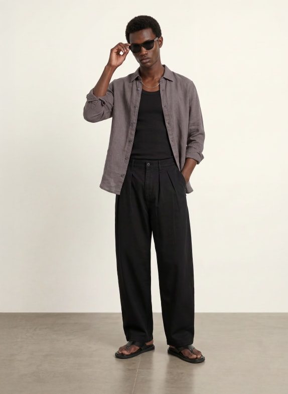ALLSAINTS Linnen overhemd LOOM LS Relaxed Fit DONKERGRIJS