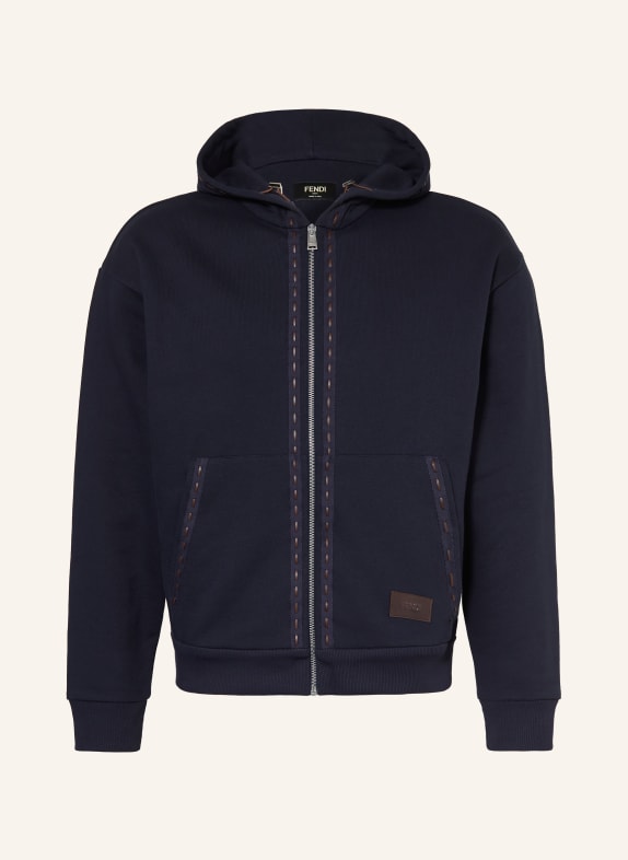 FENDI Sweatjacke DUNKELBLAU / DUNKELBRAUN