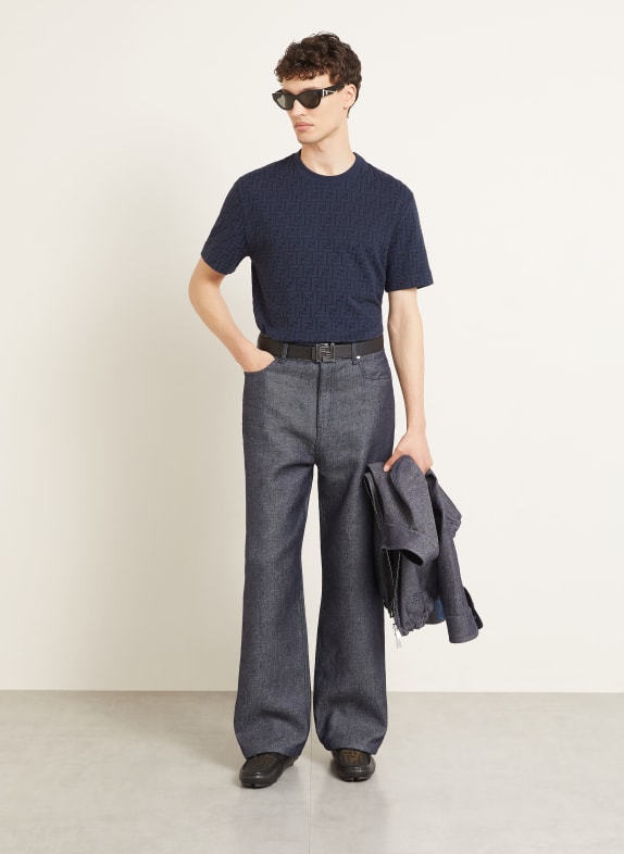 FENDI T-Shirt aus Piqué DUNKELBLAU