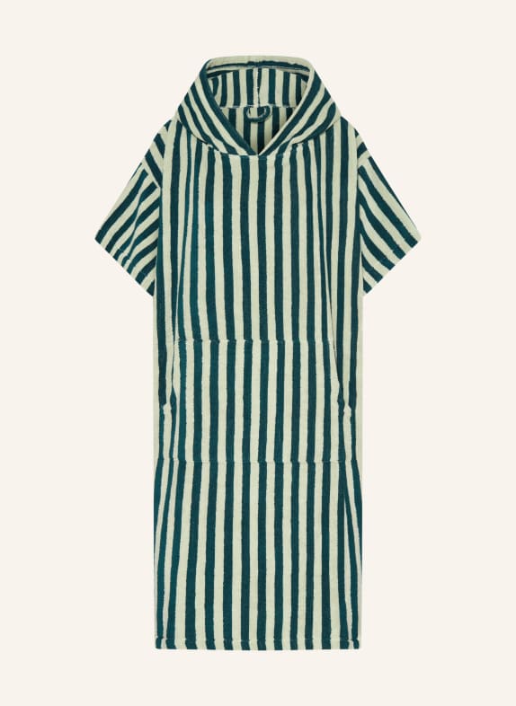 BONGUSTA Unisex-Poncho NARAM mit Kapuze DUNKELGRÜN / HELLGRÜN