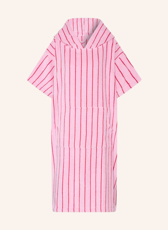 BONGUSTA Poncho unisexe NARAM avec capuche ROSE / ROUGE