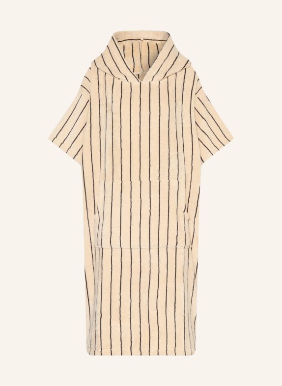 BONGUSTA Unisex-Poncho NARAM mit Kapuze CREME / DUNKELBRAUN