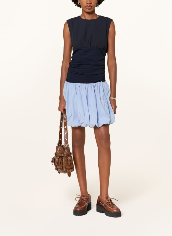 maje Kleid im Materialmix DUNKELBLAU / HELLBLAU