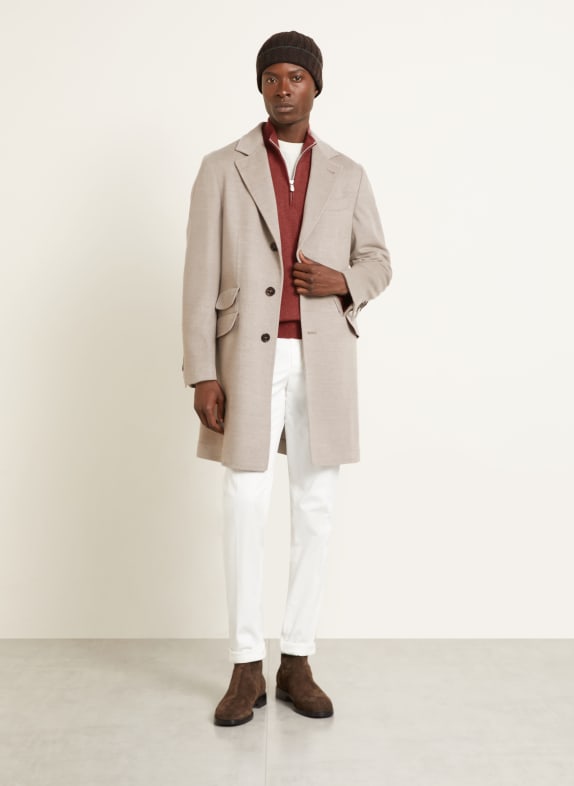 BRUNELLO CUCINELLI Wollen mantel LICHTGRIJS