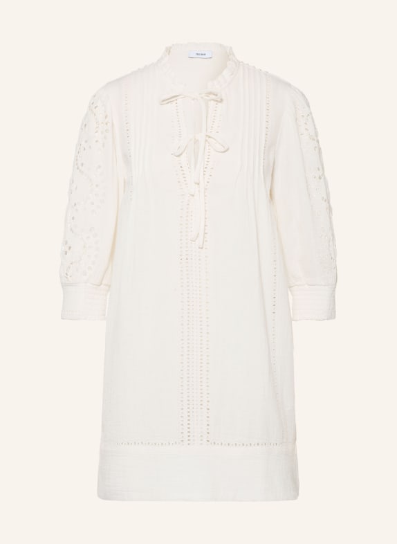 REISS Kleid GIA mit Lochspitze und 3/4-Arm WEISS