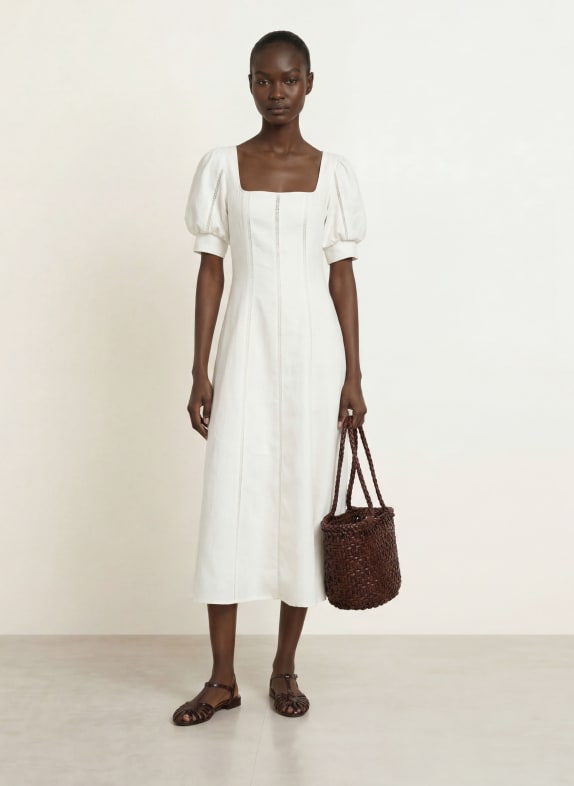 REISS Leinenkleid RIVA ECRU