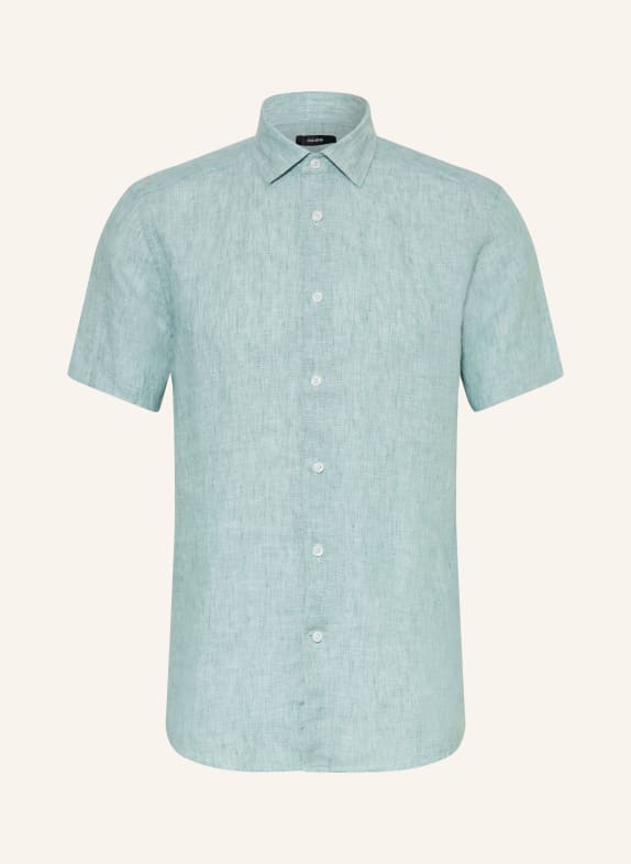 REISS Chemise à manches courtes HOLIDAY Slim Fit en lin TURQUOISE