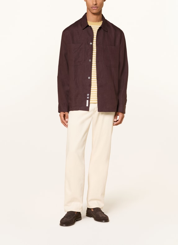 ARKET Linnen overhemd Relaxed Fit MARRON FONCÉ