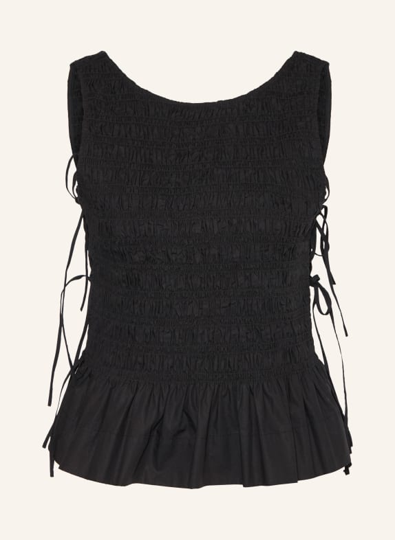GANNI Blusentop SCHWARZ