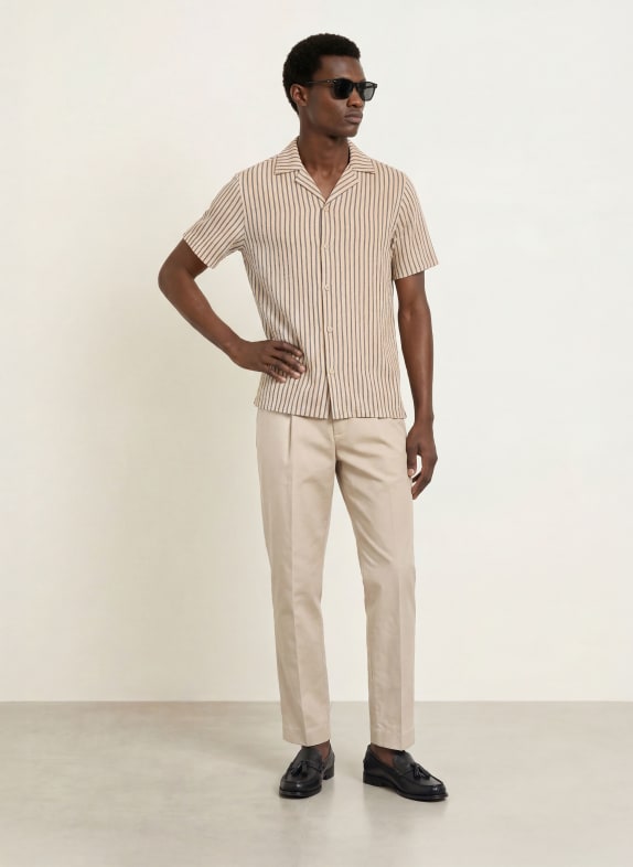 REISS Resort-overhemd GRIFF Comfort Fit BEIGE / GRIJS
