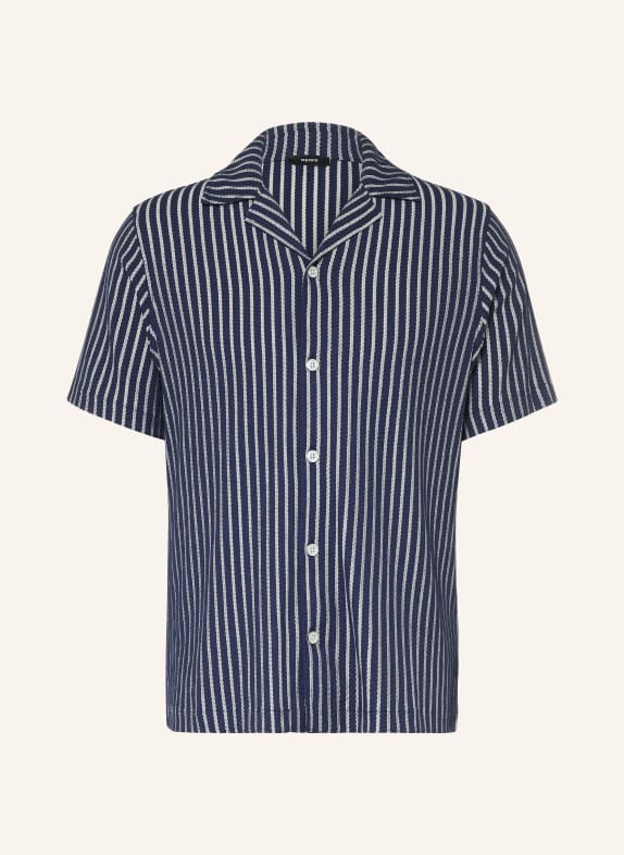REISS GRIFF Comfort Fit Resort Shirt DARK BLUE / LIGHT GRAY / WHITE