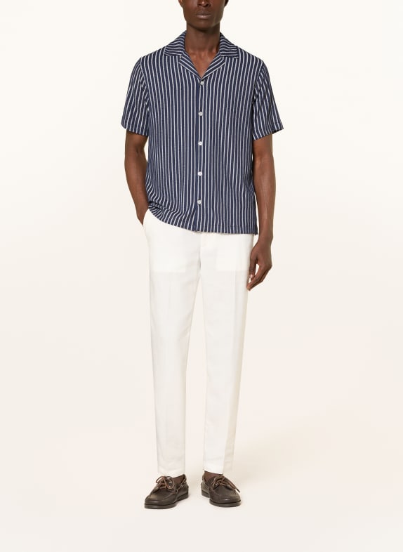 REISS Resort-overhemd GRIFF Comfort Fit DONKERBLAUW / LICHTGRIJS / WIT