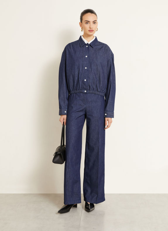 JIL SANDER Blouson in Jeansoptik DUNKELBLAU