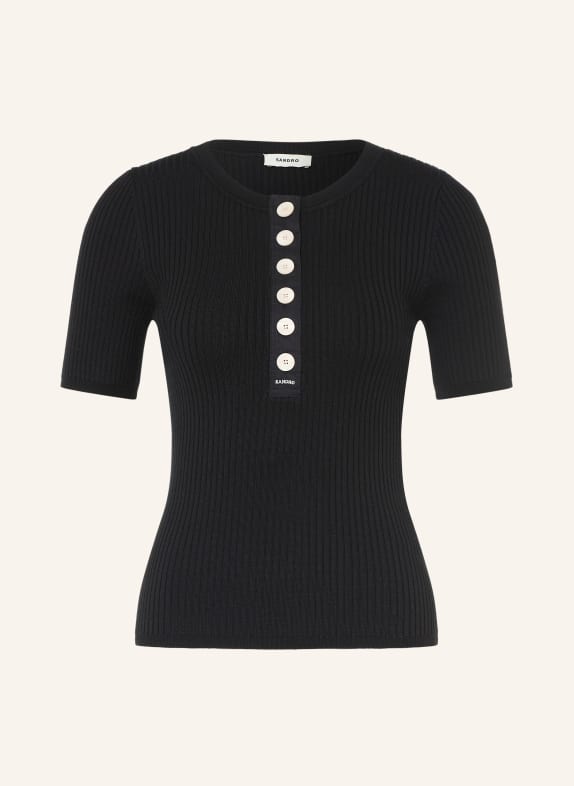 SANDRO Strickshirt SCHWARZ