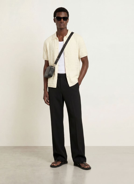 SANDRO Kurzarm-Hemd Comfort Fit ECRU