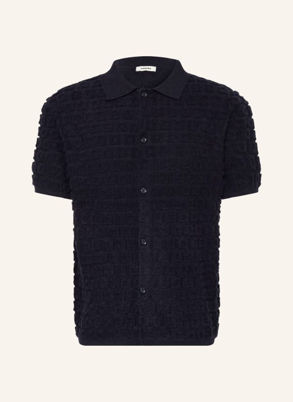 SANDRO Kurzarm-Hemd Comfort Fit DUNKELBLAU