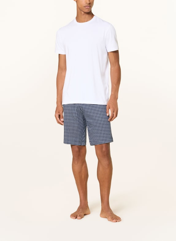 mey Sovshorts i serien WHITE CHECK MÖRKBLÅ / VIT