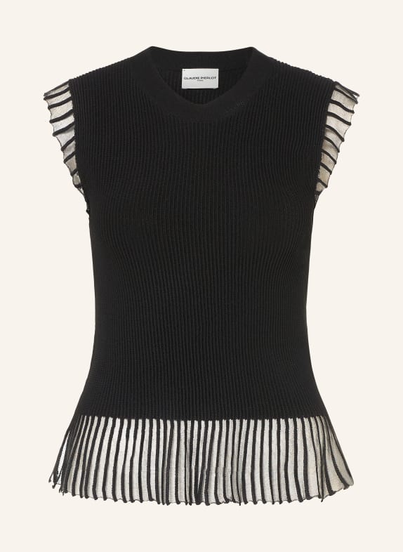 CLAUDIE PIERLOT Stricktop SCHWARZ
