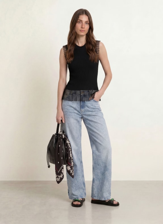 CLAUDIE PIERLOT Stricktop SCHWARZ