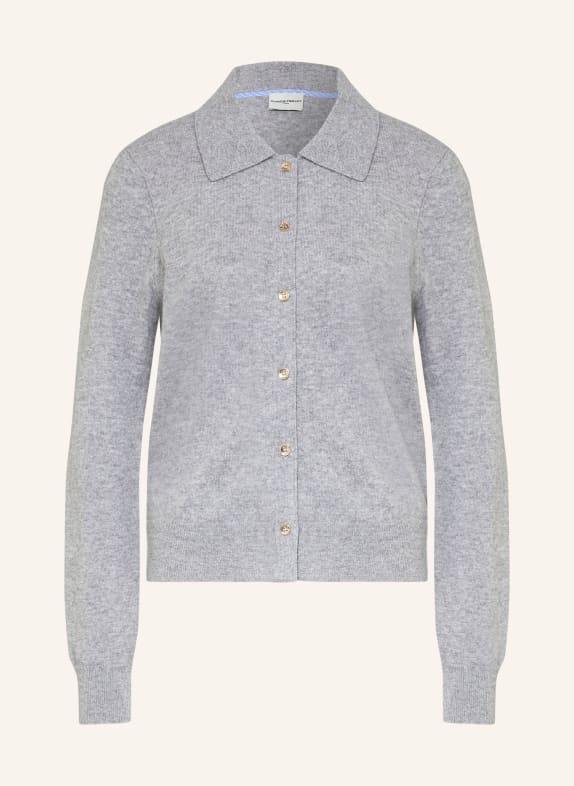 CLAUDIE PIERLOT Strickjacke GRAU / HELLBLAU / WEISS