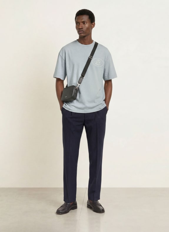 REISS T-shirt CLEMENT BLÅGRÅ / HVID
