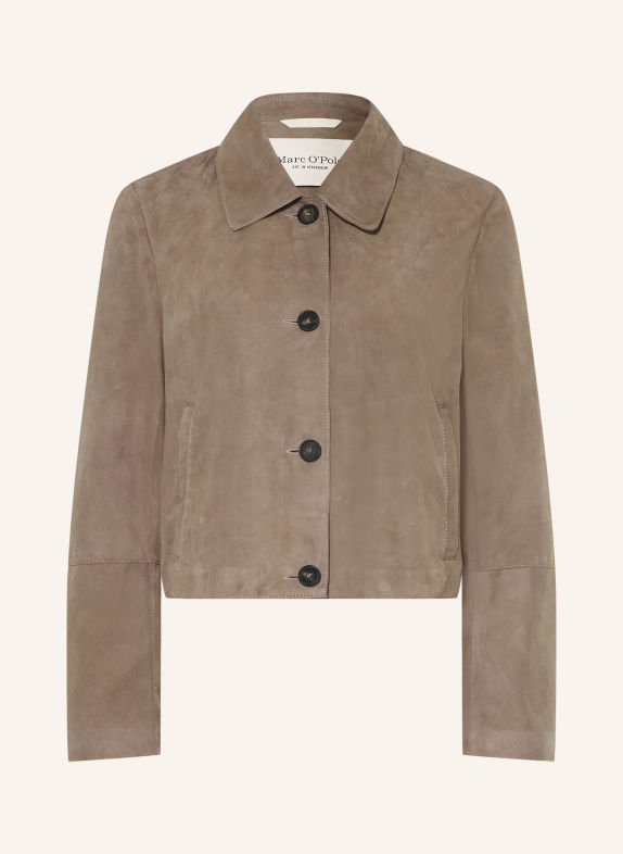 Marc O'Polo Leder-Overshirt TAUPE