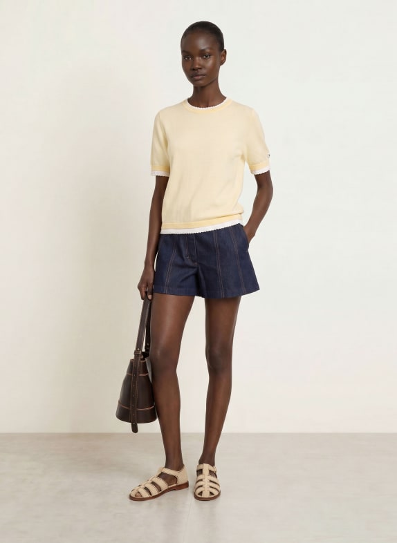 CLAUDIE PIERLOT Strickshirt HELLGELB / WEISS