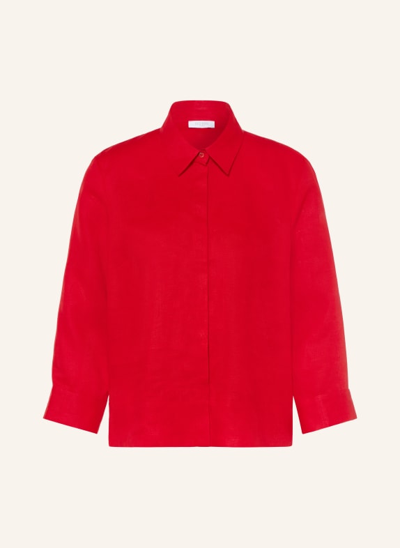 HOBBS NITA linen shirt blouse with 3/4 sleeves RED