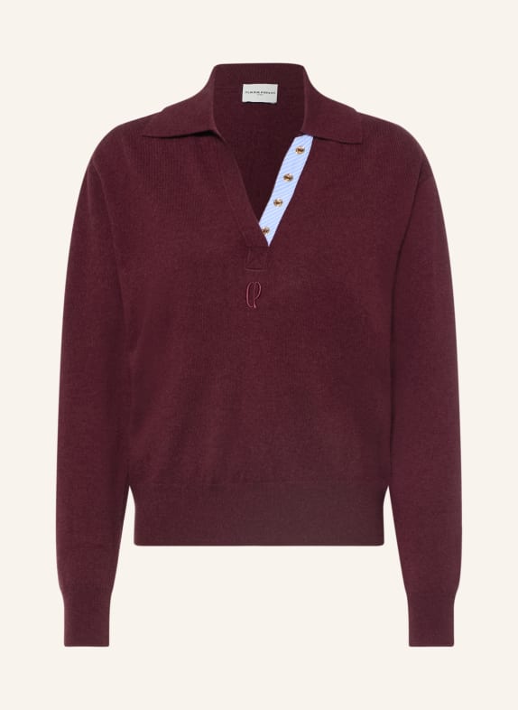 CLAUDIE PIERLOT Sweter CIEMNOCZERWONY / JASNONIEBIESKI