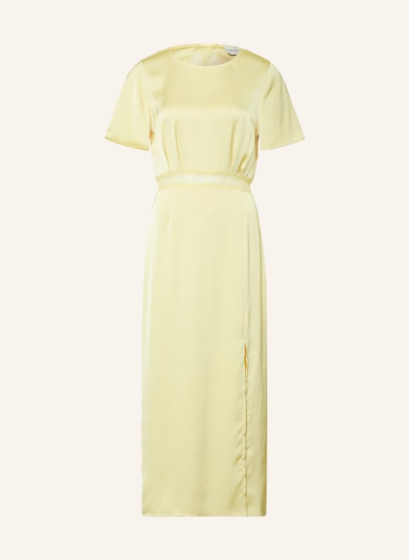 CLAUDIE PIERLOT Satinkleid mit Cut-out HELLGELB
