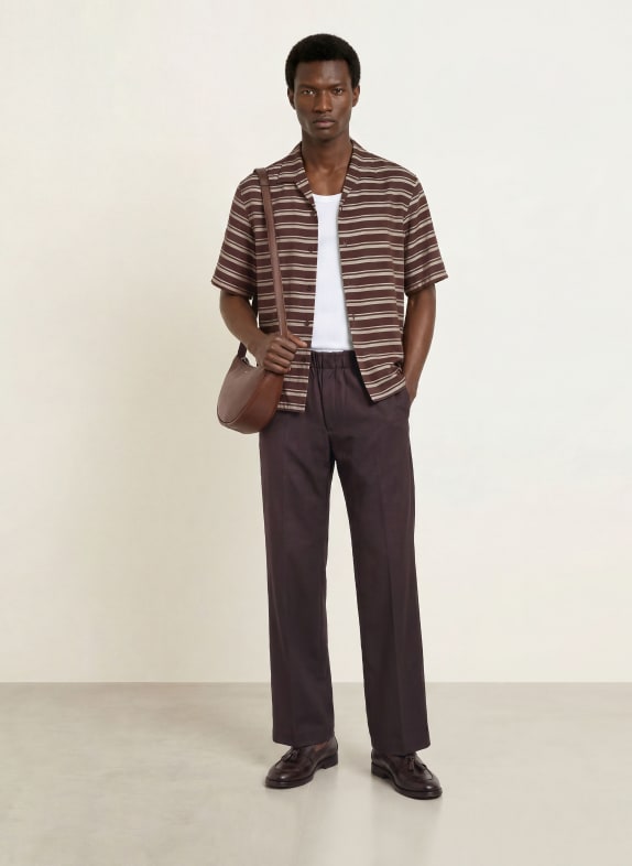 SANDRO Resorthemd Comfort Fit DUNKELBRAUN / HELLBRAUN