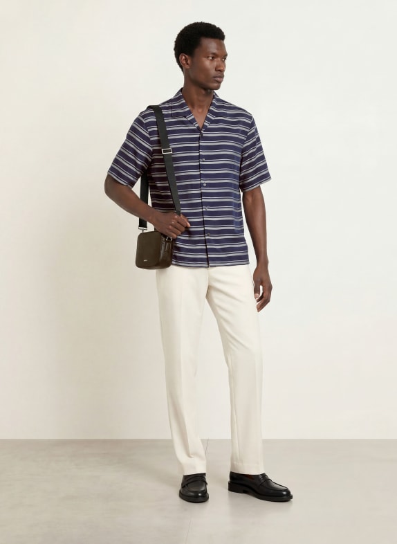 SANDRO Resorthemd Comfort Fit DUNKELBLAU / SILBER