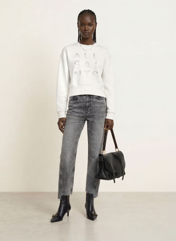 ALLSAINTS Sweatshirt STACKS SEPARO met sierstenen CRÈME