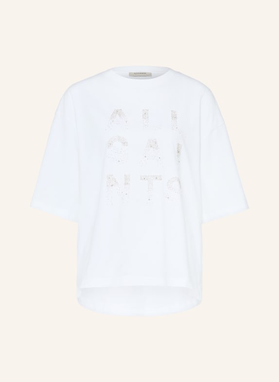 ALLSAINTS T-Shirt STACKS AMELIE mit Schmucksteinen WEISS