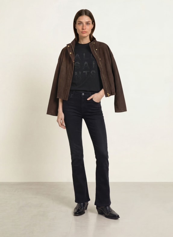ALLSAINTS T-Shirt STACKS AMELIE mit Schmucksteinen SCHWARZ