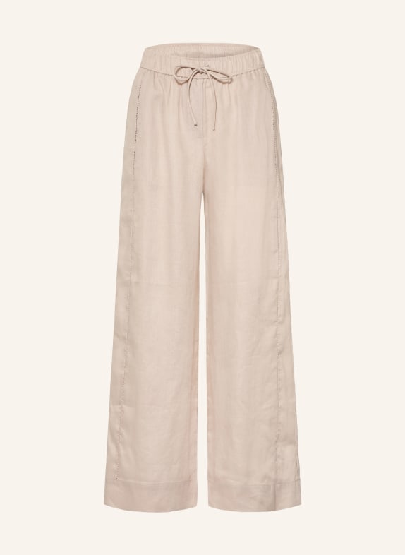REISS RILEY linen wide-leg trousers BEIGE