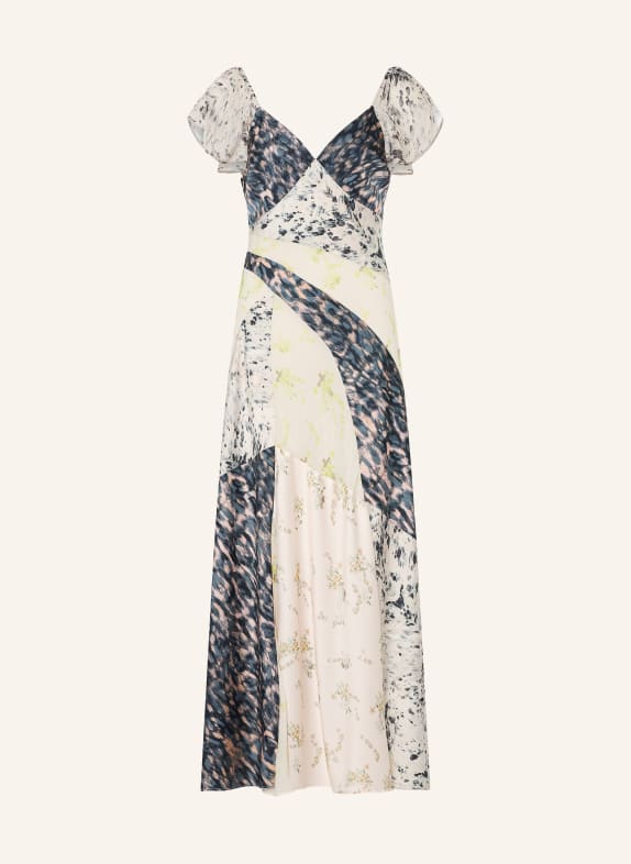 ALLSAINTS Kleid LALA ECRU / HELLORANGE / SCHWARZ