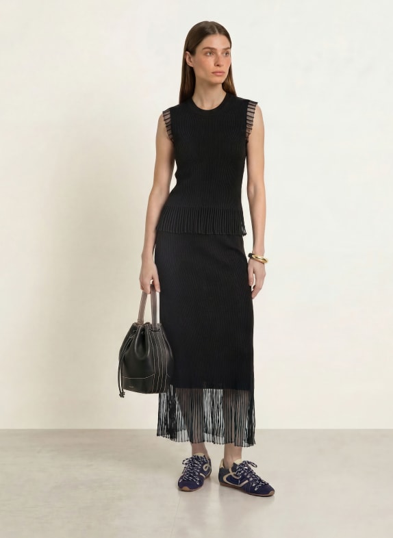 CLAUDIE PIERLOT Strickrock SCHWARZ