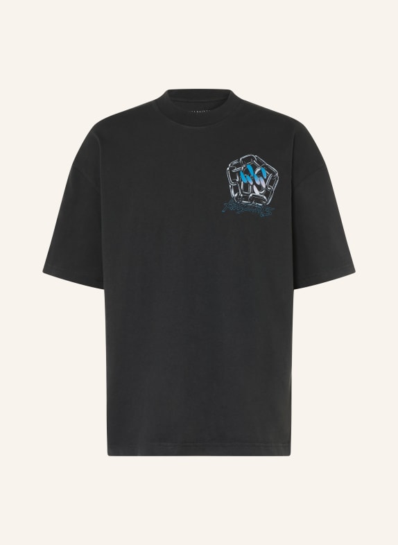 ALLSAINTS AFFIX T-shirt BLACK / LIGHT PURPLE / BLUE