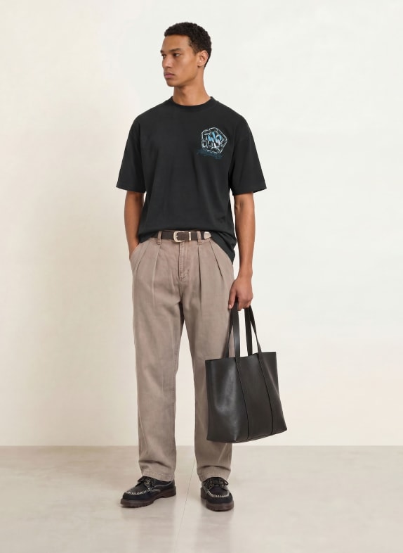 ALLSAINTS T-shirt AFFIX ZWART / LICHTPAARS / BLAUW